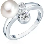 Valero Pearls Anillo plata / transparente / blanco perla