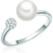 Valero Pearls Anillo plata / blanco / blanco perla
