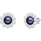 Valero Pearls Pendientes lila oscuro / plata / blanco perla