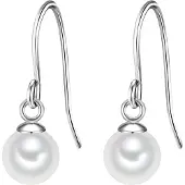 Glanzstücke Pendientes plata / blanco perla