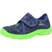 Beck Zapatillas de casa 'T-Rex' azul oscuro / verde neón / rojo / blanco