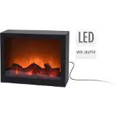 Huismerk Chimenea eléctrica de pie, sin función de calefacción, con luces LED, color negro, 80 W