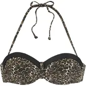 LASCANA Top de bikini beige / marrón / negro