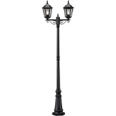 Konstsmide Lámpara Firenze, fabricada en aluminio con pintura negra y cristal transparente