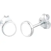 Elli Pendientes 'Geo' plata / blanco