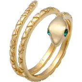 Elli Anillo 'Pinky Snake' oro / esmeralda
