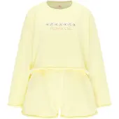 Mymo Traje para estar en casa amarillo pastel / rosa / negro / blanco