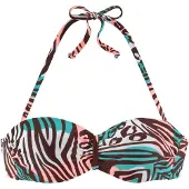 Venice beach Top de bikini turquesa / chocolate / rosa claro / blanco