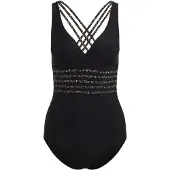 LASCANA Traje de baño beige / marrón / negro