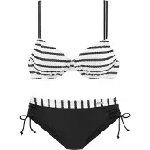 LASCANA Bikini negro / blanco