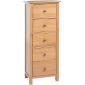 vidaXL Cómoda alta con cajones, 45x32x110 cm, madera maciza de roble