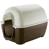Ferplast Caseta para perros Kenny, 60 x 89 cm, blanca/marrón