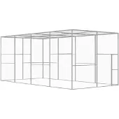vidaXL Jaula para gatos, 6x3x2,5 metros, acero galvanizado