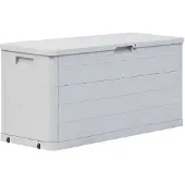 vidaXL Caja de almacenamiento para jardín, 280 litros, gris claro
