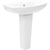 vidaXL Lavabo de pedestal independiente, cerámica blanca, 650x520x200 mm