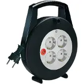 Brennenstuhl Vario Line, caja organizadora de cables, 4 salidas, color negro/gris claro, 5 metros, cable H05VV-F 3G1,5, modelo 1092200