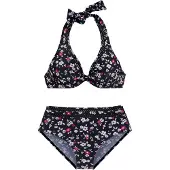 LASCANA Bikini rosa / negro / blanco