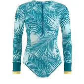 LASCANA Bañador de natación azul cian / azul claro / petróleo / blanco