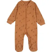 Fixoni Pijama entero/body marrón claro / pino / burdeos