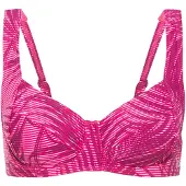 LASCANA Top de bikini deportivo rosa / burdeos / blanco