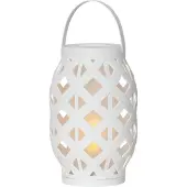 Star Trading Farol LED Flame Lantern, blanca, altura 23 cm