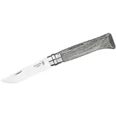 Opinel No. 08, 002389, Satin Stainless Steel, Grey Laminated Birch, navaja