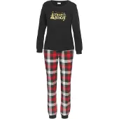 LASCANA Pijama oro / gris claro / rojo fuego / negro