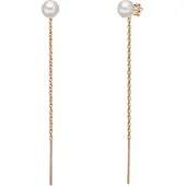 Valero Pearls Pendientes oro rosa / blanco perla
