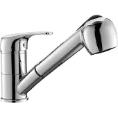 Hilcar Grifo para lavabo con ducha, color plateado. Plateado. Talla única