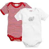 Playshoes Pijama entero/body gris / rojo / blanco