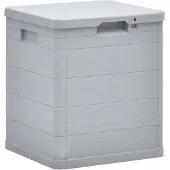 vidaXL Caja de almacenamiento para jardín, 90 litros, gris claro