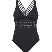 LASCANA Traje de baño beige / negro