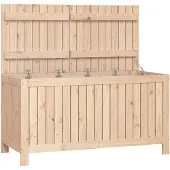 vidaXL Cofre para jardín, 121x55x64 cm, madera maciza de pino