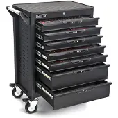 HBM carro de herramientas deluxe completo, 283 piezas, negro