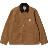 Carhartt WIP - Chaquetas - Michigan Coat Canvas Hamilton Brown Tobacco Rinsed de Algodón - Talla M - Marrón