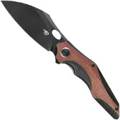 Bestech Navaja Nogard - Blackwash - Natural Canvas Micarta, negro