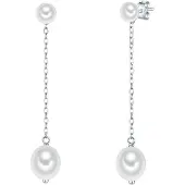 Valero Pearls Pendientes plata / blanco perla