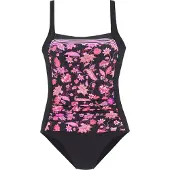 LASCANA Traje de baño naranja / rosa / negro / blanco