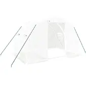 vidaXL Invernadero con estructura de acero, blanco, 6 m², 3x2x2 m