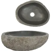 vidaXL Lavabo de piedra natural ovalado (29-38)x(24-31) cm