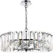 Maytoni MOD043PL-06CH, 6 bombillas, casquillo E14, IP20, cromo, cristal transparente