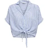 ONLY Blusa 'ONLPaula' azul oscuro / blanco