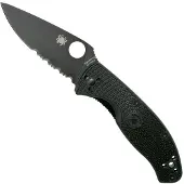 Spyderco Navaja Tenacious Lightweight Black Blade, hoja dentada