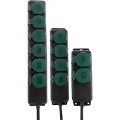 REV - Regleta de enchufes IP44, doble, 1,4 metros