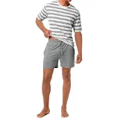 H.I.S. Pijama corto gris / blanco