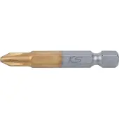 Ks Tools , broca de 1/4" con revestimiento TiN, 50mm, tipo PH2, pack de 5 unidades