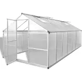 vidaXL : Invernadero de aluminio reforzado, 10,53 m²