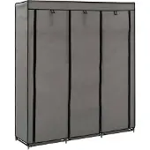 vidaXL Armario de tela gris con compartimentos y barras, 150x45x175 cm ()