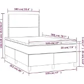 vidaXL Cama con somier y colchón azul , 120x200 cm, tapizada en tela