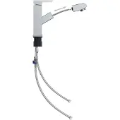 vidaXL Grifo de lavabo con ducha extractable, cromado, 157x172 mm